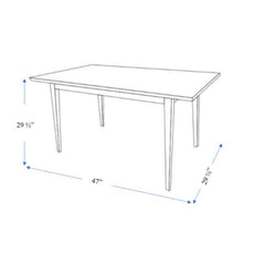 Dining Table, Small, Solid Wood with Four Tapered Legs