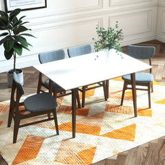 Dining Table, Small, Solid Wood with Four Tapered Legs