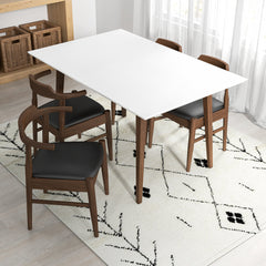 Dining Table, Small, Solid Wood with Four Tapered Legs