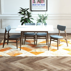 Dining Table, Small, Solid Wood with Four Tapered Legs