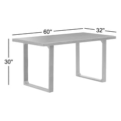 Dining Table, Solid Mango Wood, 60 in W, Black, Trestle Base