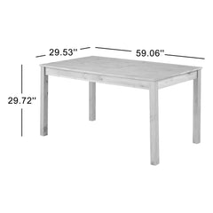 Dining Table, Solid Pine, 59.06 Inch Rectangular, Antique Brown Top