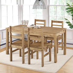 Dining Table, Solid Pine, 59.06 Inch Rectangular, Antique Brown Top