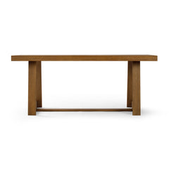 Dining Table, Solid Pine with Trestle Base, Pecan Wirebrush