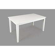 Dining Table, Solid Rubberwood in Dark Brown with Paperwhite Base