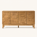 Front | seadrift 4-door sideboard centered on paper, four faceted doors and tapered wood legs