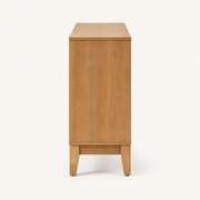 Side | true side profile of the seadrift sideboard on paper, showing depth and the tapered legs
