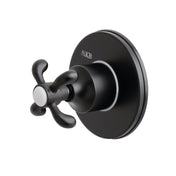 Diverter Valve, French Country, Single Handle with Round Trim in Matte Black