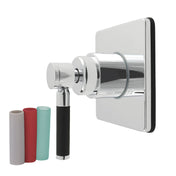 Diverter Valve, Kaiser, Single-Handle Six-Way with Square Trim Kit in Polished Chrome