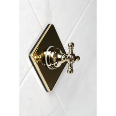 Diverter Valve, Metropolitan, Three-Way with Square Trim in Polished Brass
