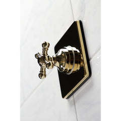 Diverter Valve, Metropolitan, Three-Way with Square Trim in Polished Brass