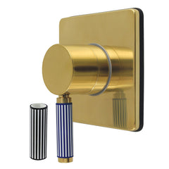 Diverter Valve, Verona, Six-Way with Square Trim Kit in Brushed Brass