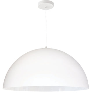 Dome Pendant Light, 20 Inch Metal Shade, Matte White