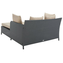 Double Chaise with Woven Plastic Frame and 2 Sand Cushions