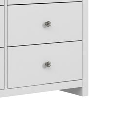 Double Dresser, 6 Drawers, Engineered Wood, Tapered Legs, White