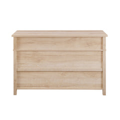 Double Dresser, 6 Drawers, Engineered Wood, White Oak