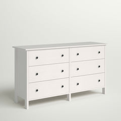 Double Dresser, 6 Drawers, Manufactured Wood, White