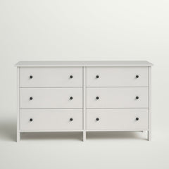 Double Dresser, 6 Drawers, Manufactured Wood, White
