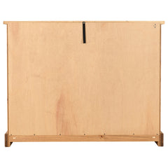 Double Dresser, 6 Drawers, Solid Wood and MDF, Black Metal Handles