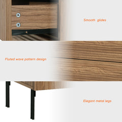 Double Dresser, 6 Push-to-Open Drawers, MDF and Laminate, Iron Legs