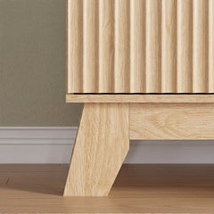 Double Dresser, 8 Drawers, MDF, Beige, Metal Handles