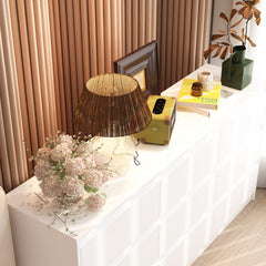 Double Dresser, 9-Drawer, White MDF, Low-Sheen Finish
