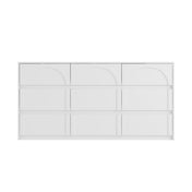 Double Dresser, 9 Drawers, MDF and Wood, 63 Inch Wide, White