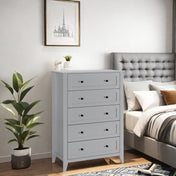 Double Dresser, Gray Manufactured Wood, Beveled Base
