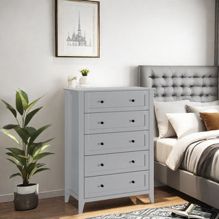 Double Dresser, Gray Manufactured Wood, Beveled Base