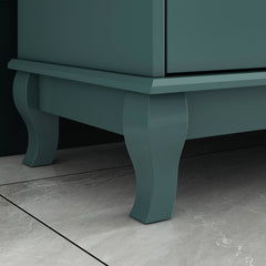 Double Dresser with 10 Drawers and Metal Ball-Pull Handles
