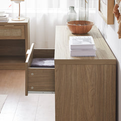 Double Dresser with 7 Drawers in Walnut