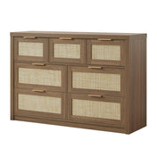 Double Dresser with 7 Drawers in Walnut