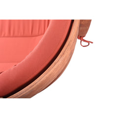 Double Hanging Chair in Solid Larch Wood with Foam Cushions