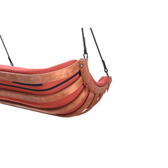 Double Hanging Chair in Solid Larch Wood with Foam Cushions
