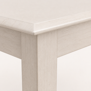 Joinery detail | close-up on the tabletop's beveled edge and apron-to-leg joinery