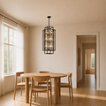 Scale | the chandelier in the dining room beside a full floor-to-ceiling doorway for true size reference