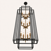 Studio | low upward angle into the underside of the three tiers and nested frames