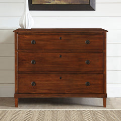 Dresser, 3 Drawers, Solid Poplar and Acacia Wood, Brown