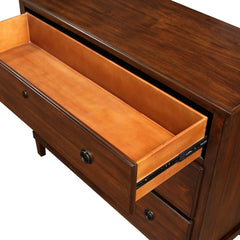 Dresser, 3 Drawers, Solid Poplar and Acacia Wood, Brown