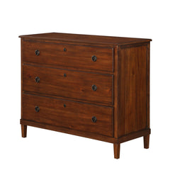 Dresser, 3 Drawers, Solid Poplar and Acacia Wood, Brown