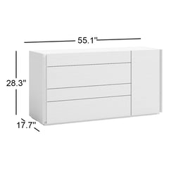 Dresser, 4 Drawers, Solid and Manufactured Wood, Wenge/Red