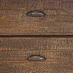 Dresser, 5 Drawers, Solid Wood in Rustic Walnut
