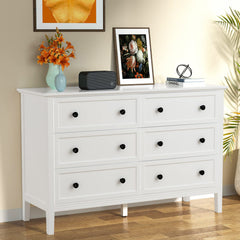 Dresser, 6 Drawers, Solid and Manufactured Wood, Metal Handles