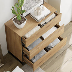 Dresser, 6 Drawers with Manufactured Wood and Metal Base