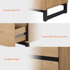Dresser, 6 Drawers with Manufactured Wood and Metal Base