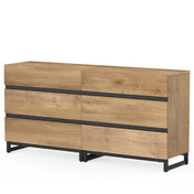Dresser, 6 Drawers with Manufactured Wood and Metal Base