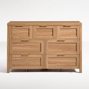 Dresser, 7 Drawers, Manufactured Wood and MDF, Natural Oak