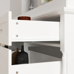 Dresser, 7 Drawers, Solid and Manufactured Wood, White