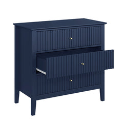Dresser, Fluted Wood with Gloss Finish in Blue