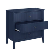 Dresser, Fluted Wood with Gloss Finish in Blue